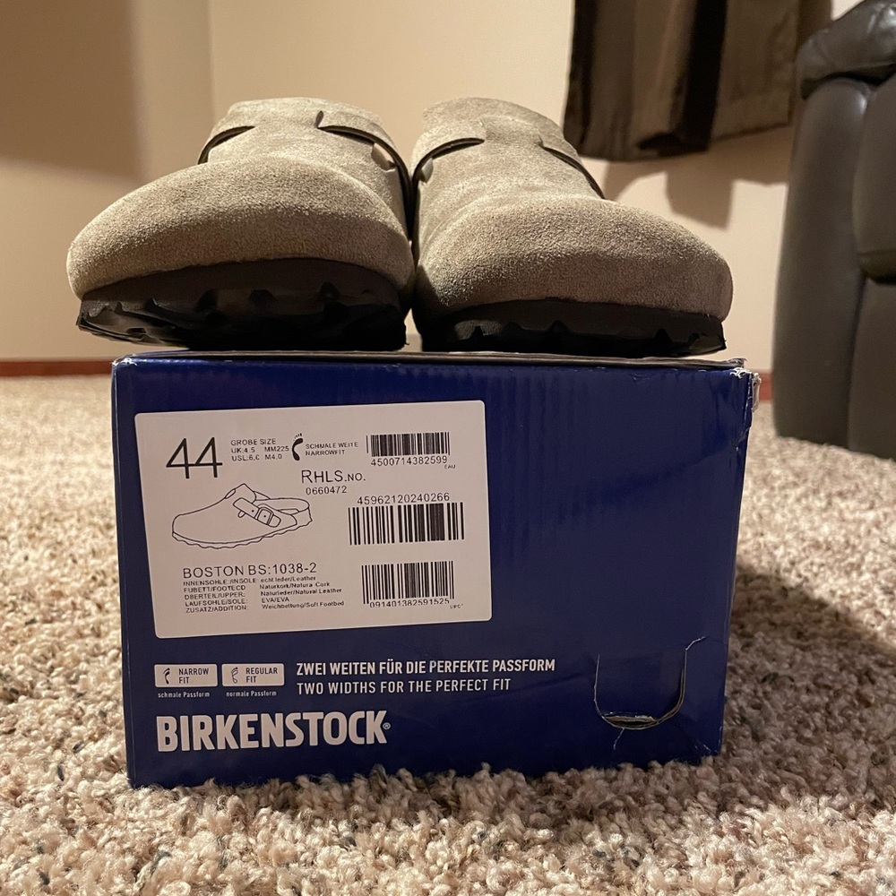 Birkenstock Boston Suede Clogs in Gray